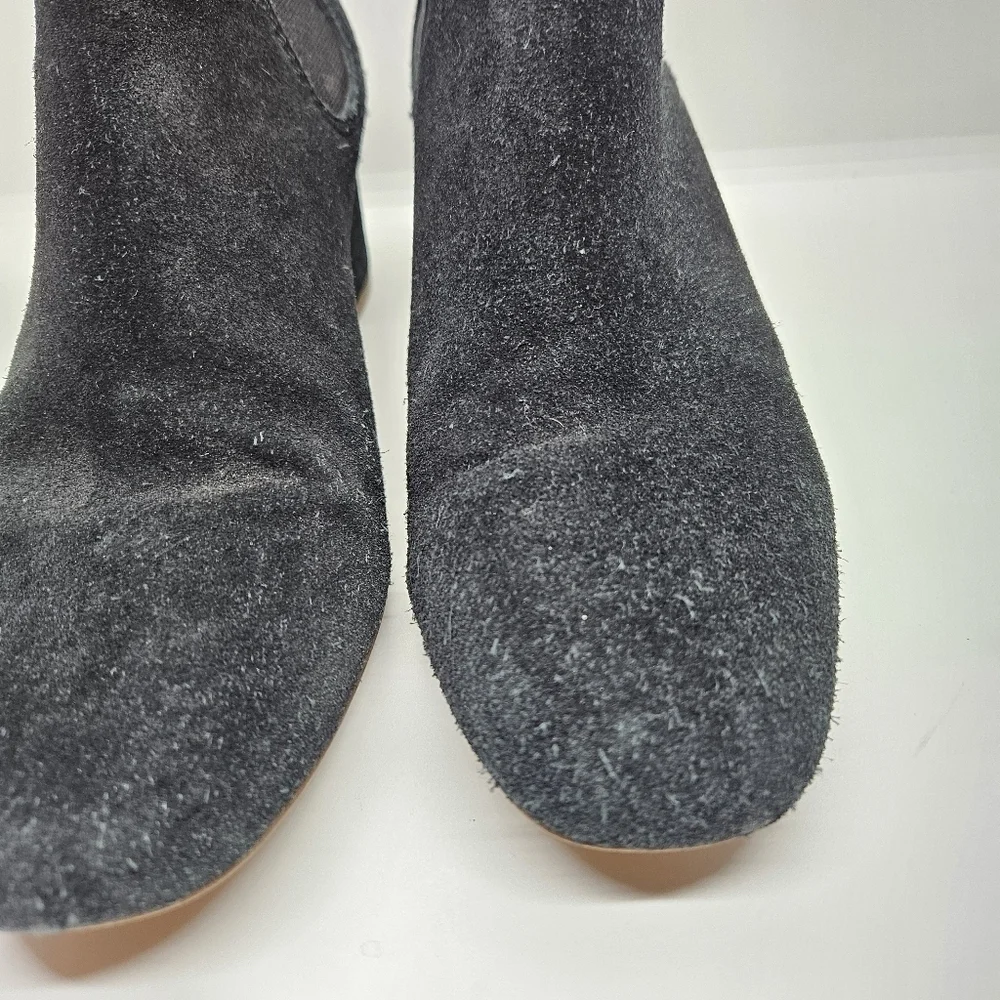 Madewell the Walker black suede heeled chelsea ankle boots US 8